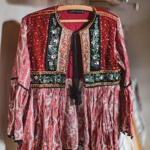ZARA Woman - Amazing Boho Embroidered & Beaded Velvet Jacket